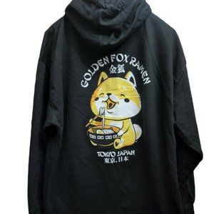 SCW Golden Fox Ramen Hoodie Tokyo Japan Black Unisex Size XLarge Shiba Inu New